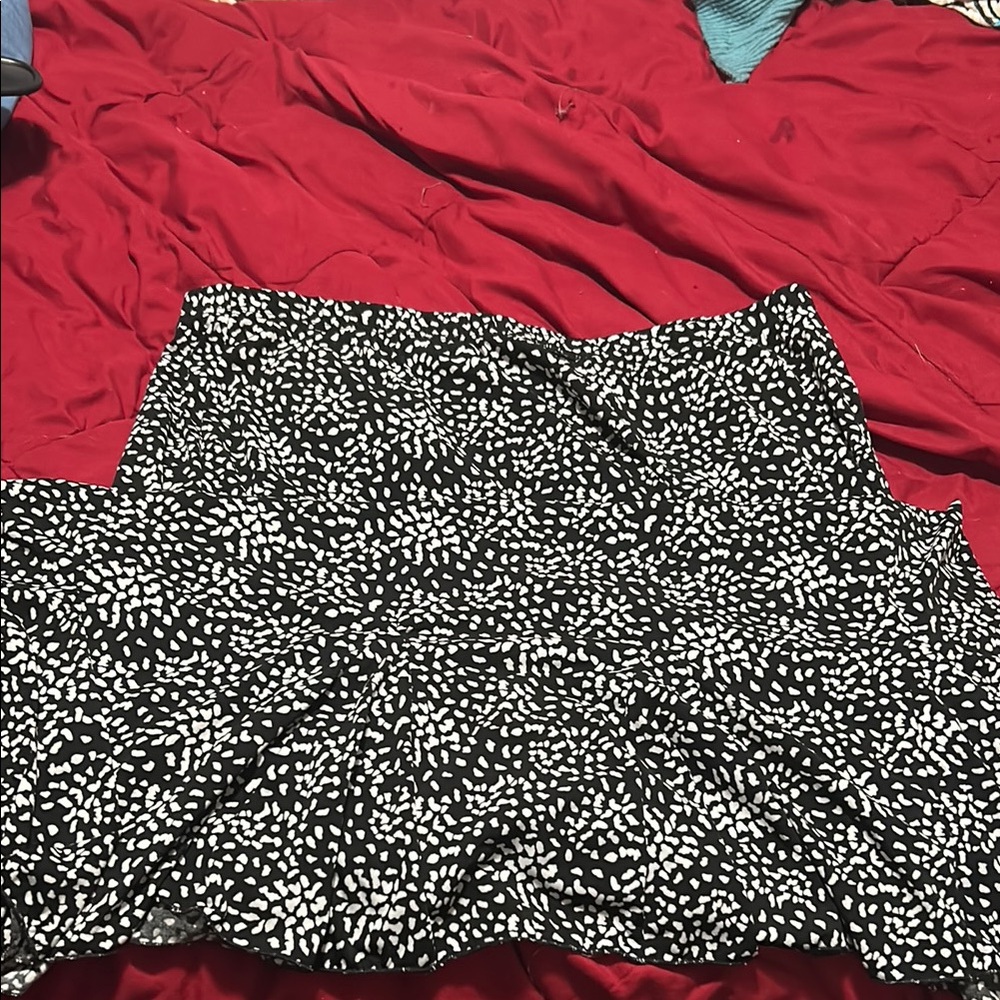 PerSeption Concept Red and Black A-Line Skirt Casual Night Out